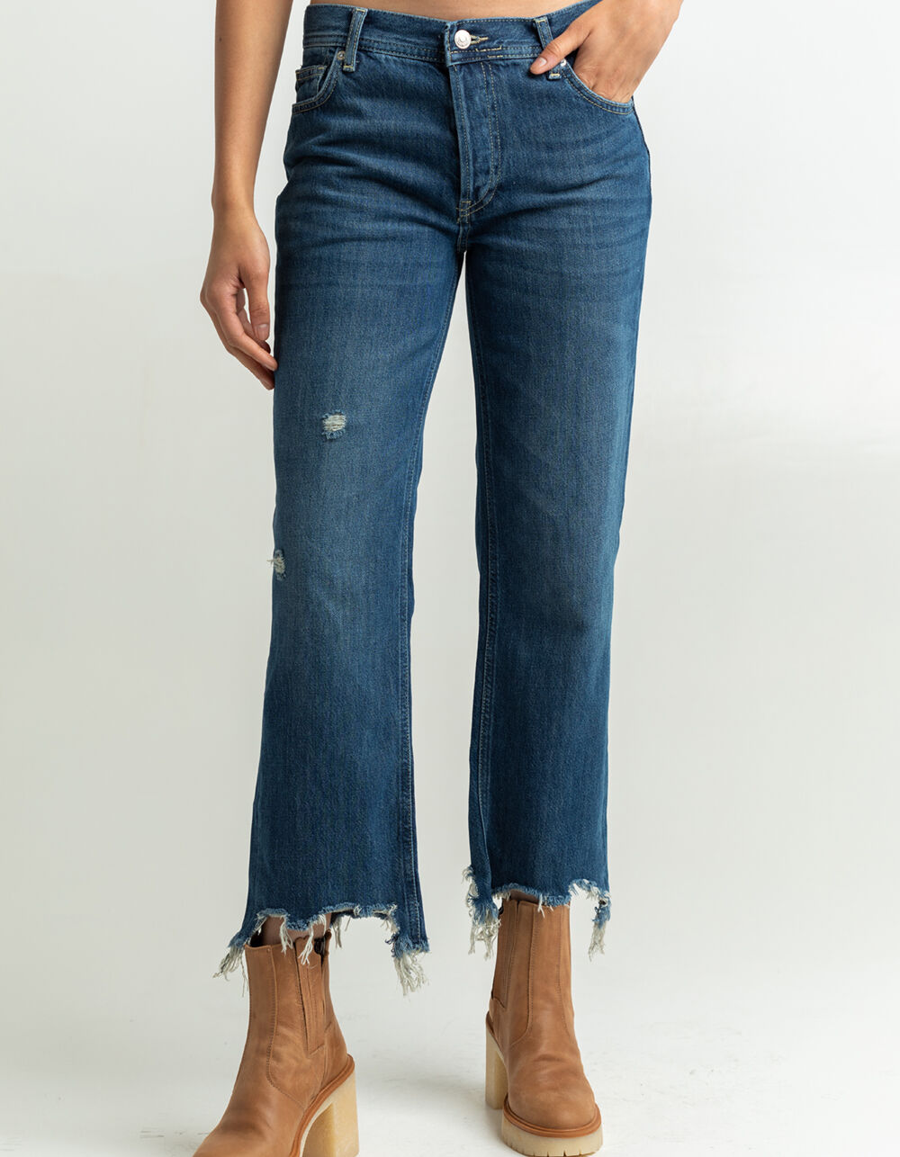FREE PEOPLE Maggie Mid Rise Womens Jeans MEDIUM WASH Tillys
