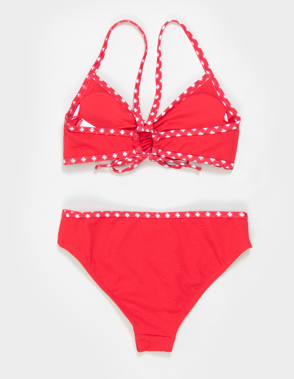 FULL TILT Texture Girls Bralette Bikini Set - RED