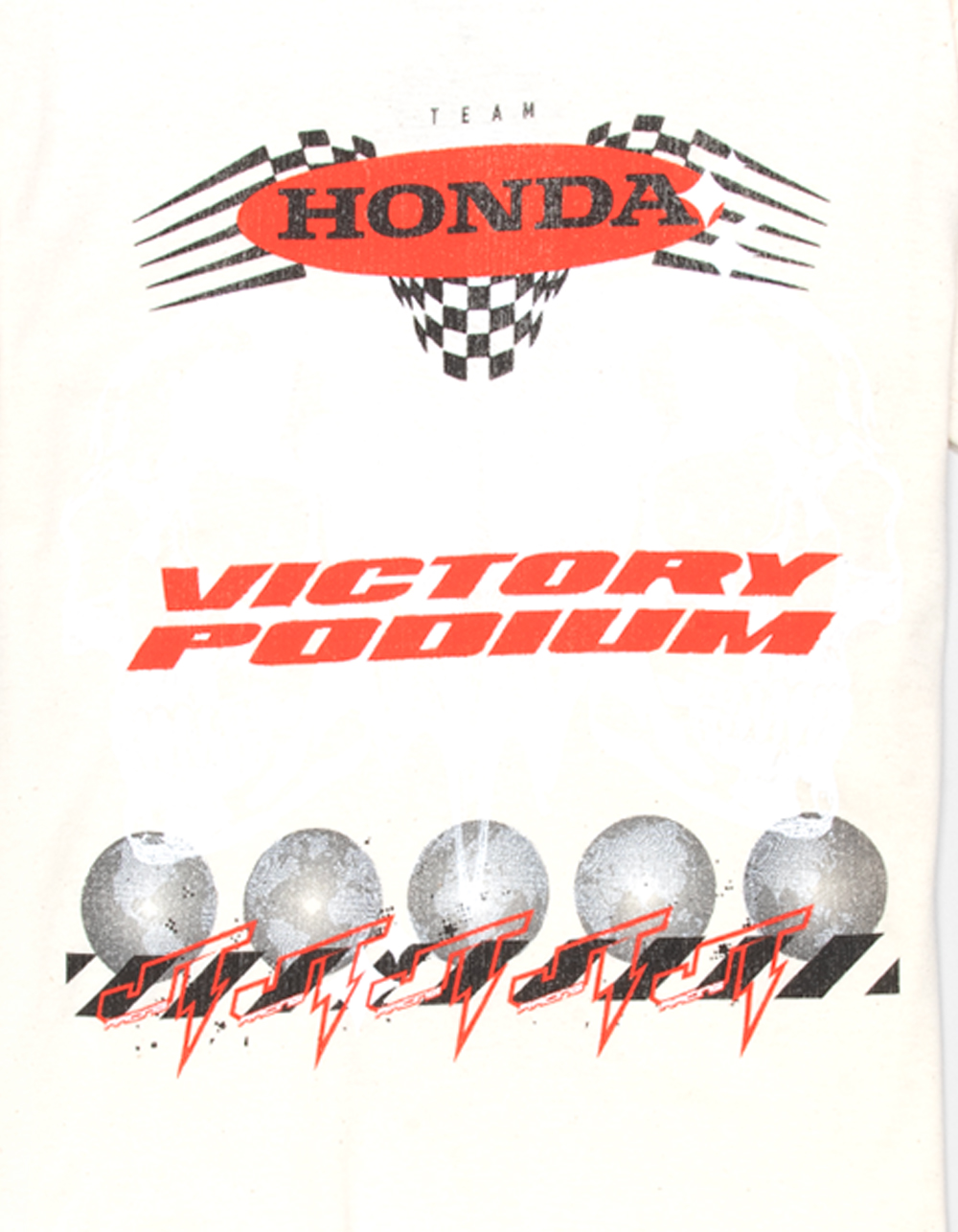 HONDA Double Skull Boys Tee - NATURAL