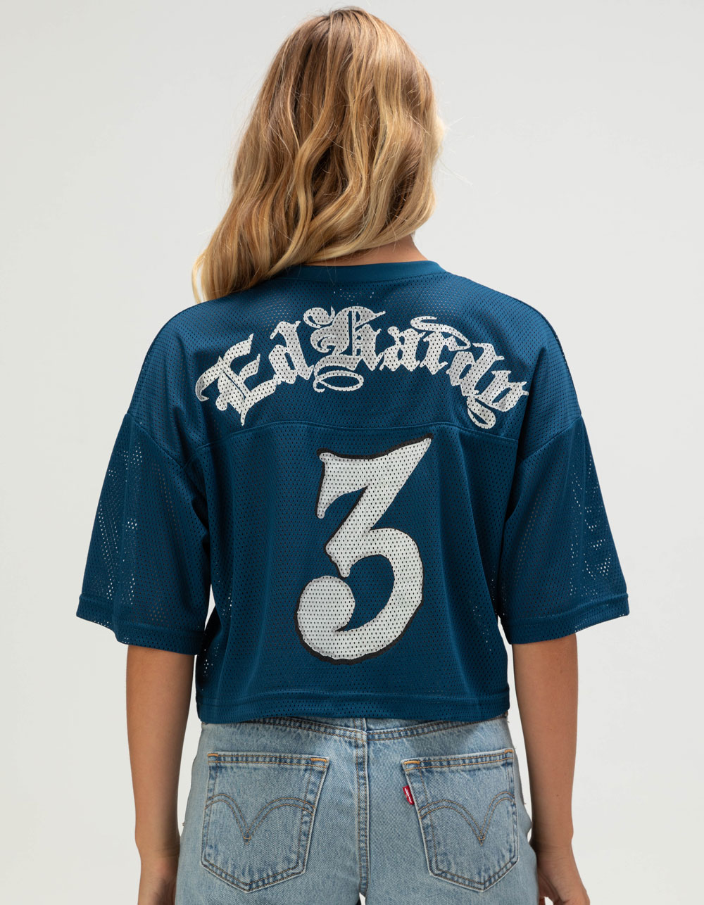 ED HARDY Snow Leopard Womens Crop Jersey - NAVY