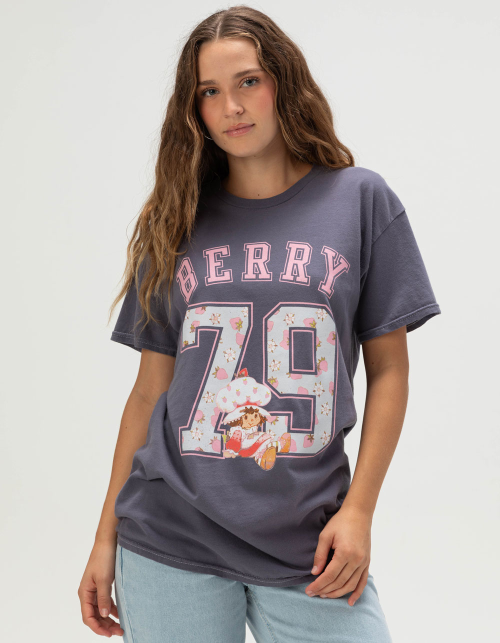 STRAWBERRY SHORTCAKE 79 Womens Boyfriend Tee - NAVY