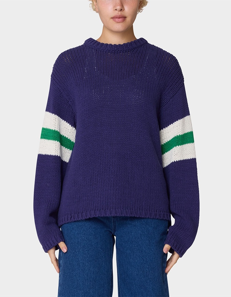 OBEY Zone Stripe Womens Sweater - NAVY