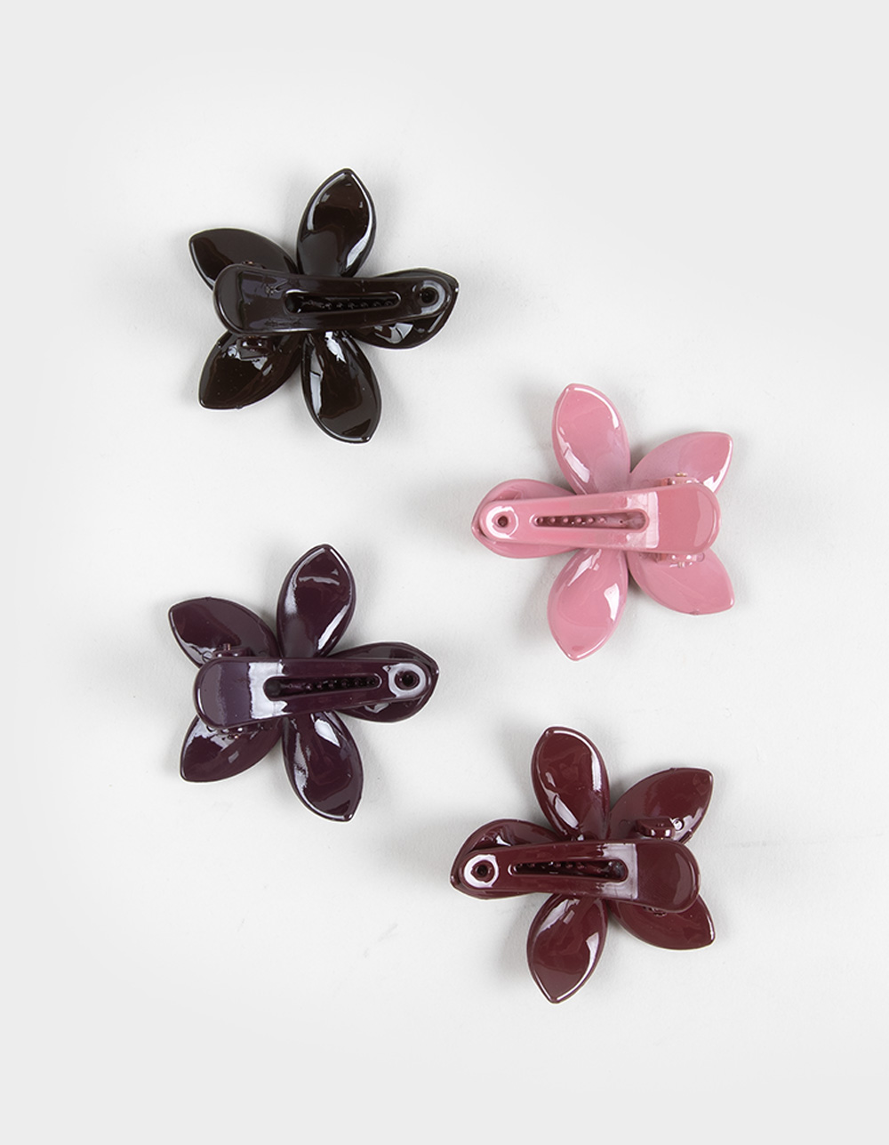 FULL TILT 4 Pack Hibiscus Hair Clips - MULTI