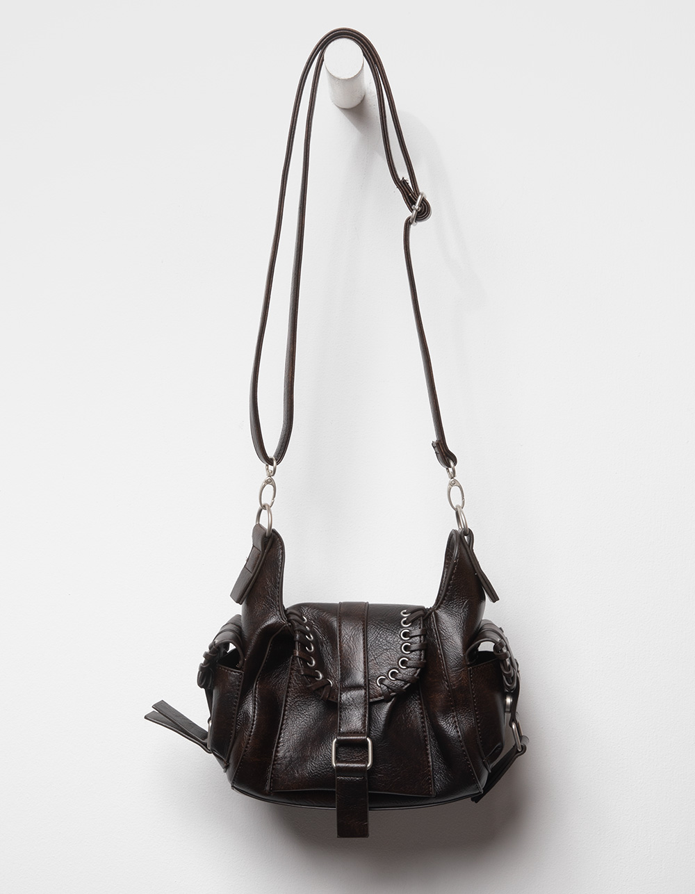 Jane Hobo Shoulder Bag - DARK BROWN