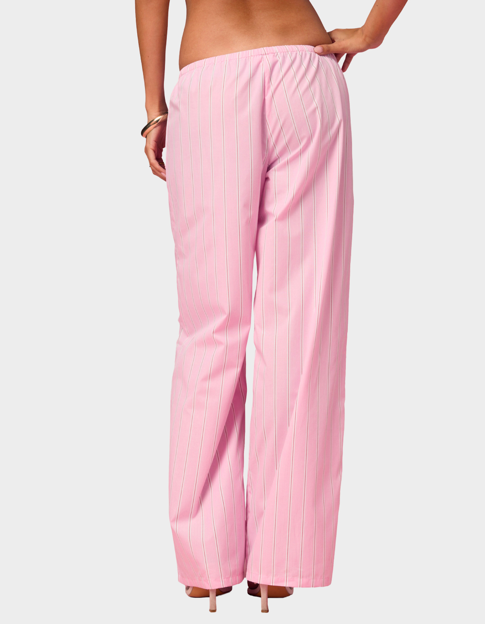 EDIKTED Barbie™ Icon Striped Pants - PINK