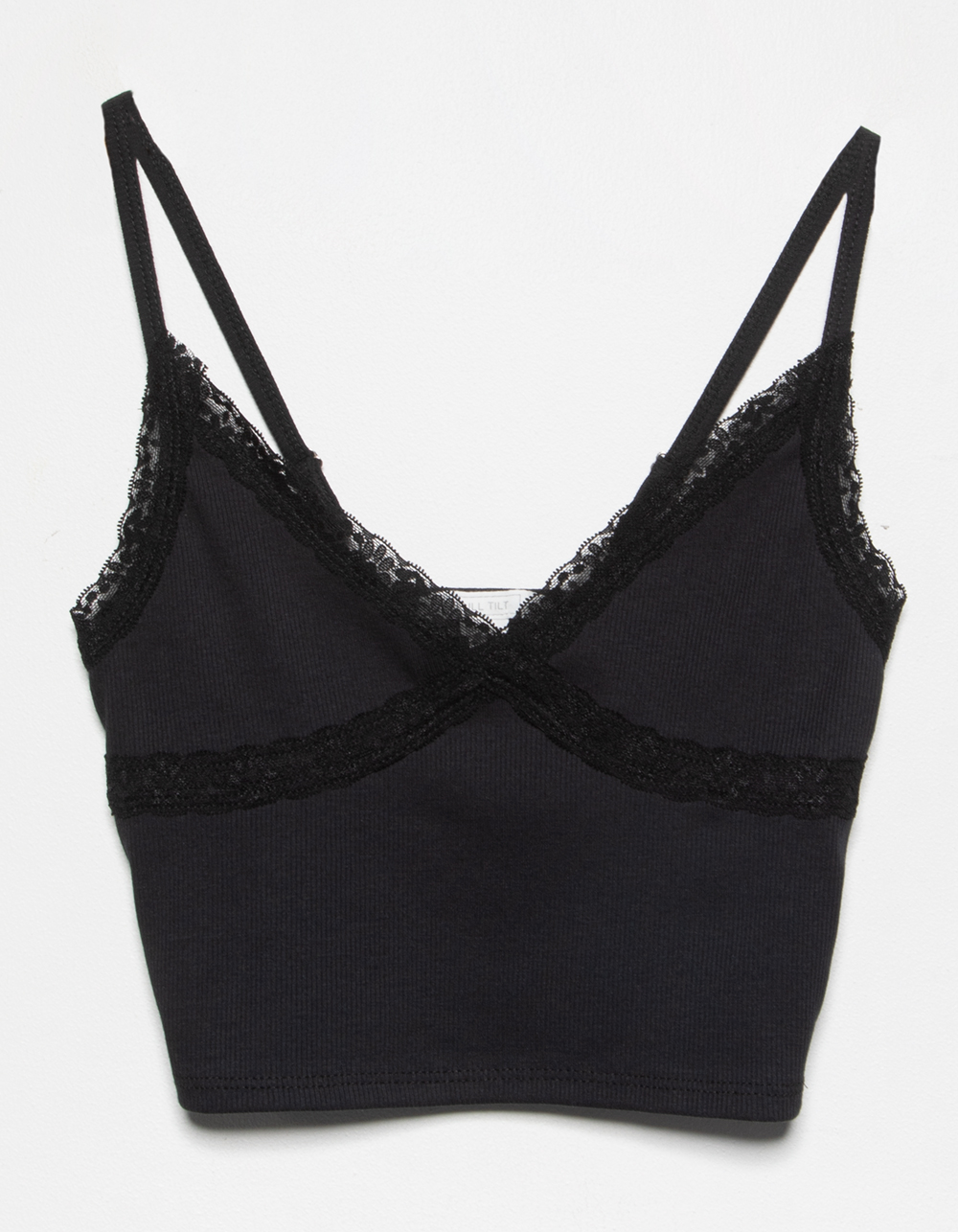 FULL TILT Lace Trim Cami BLACK Tillys