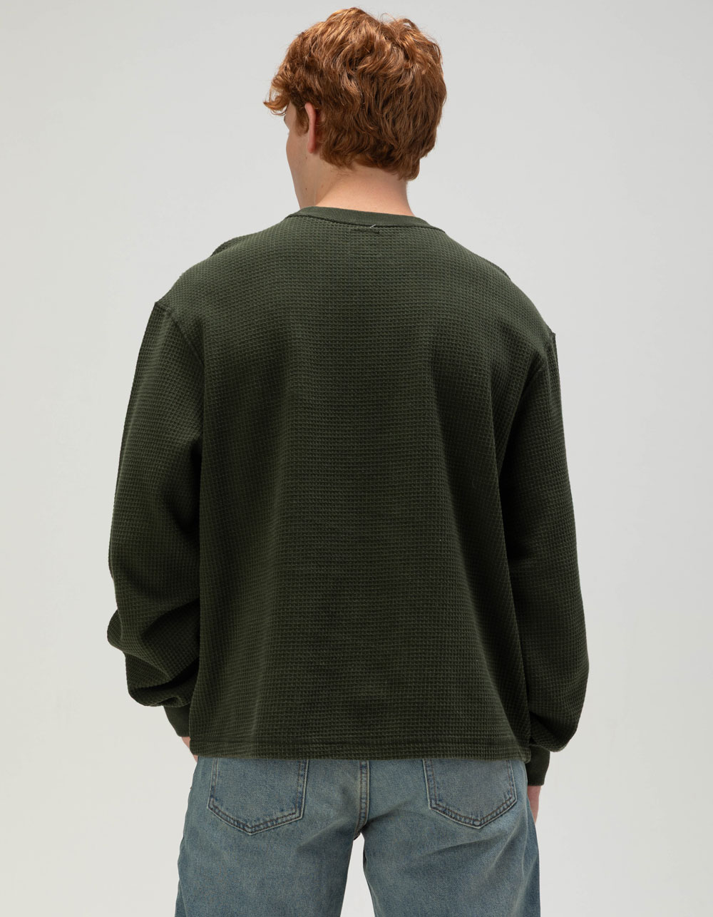 RSQ Mens Washed Thermal - OLIVE