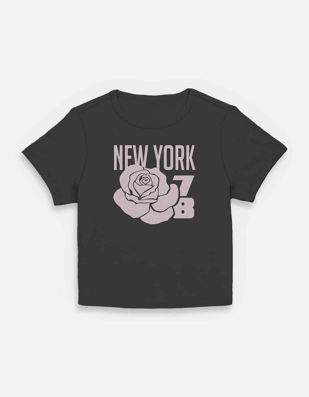 NEW YORK Rose 78 Womens Baby Tee - BLACK