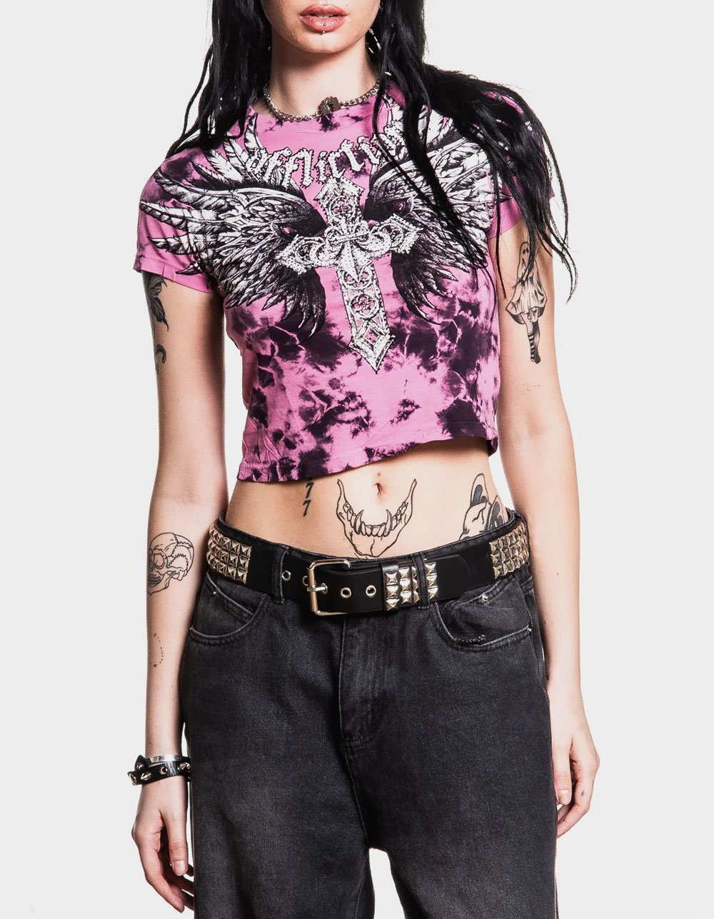 AFFLICTION Jovial Womens Baby Tee - PINK