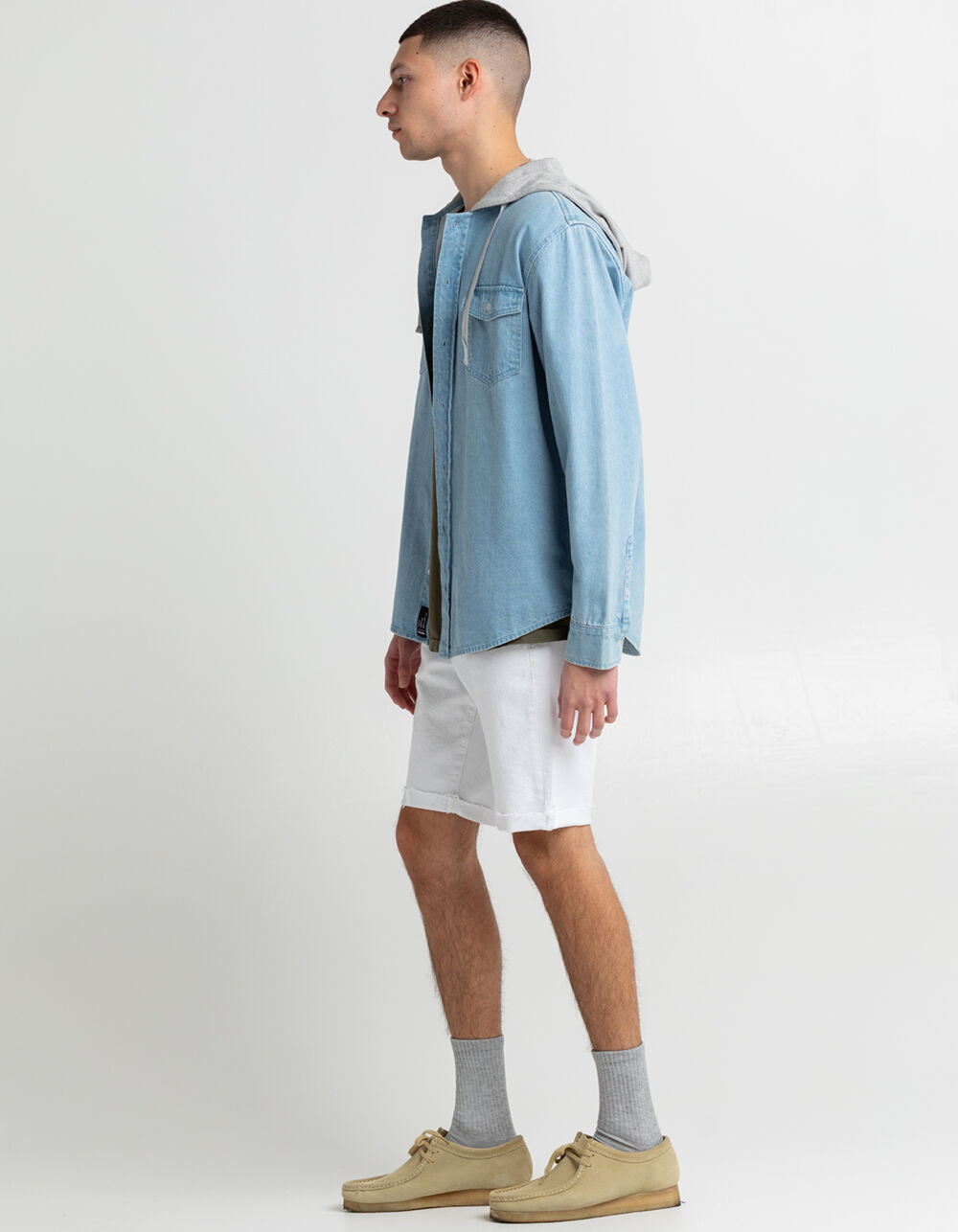 RSQ Mens White Denim Shorts WHITE Tillys