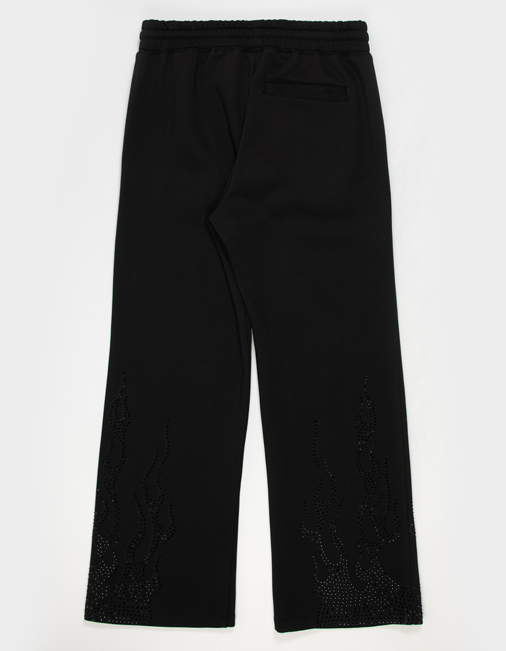 ED HARDY x MGK Flames Rhinestone Mens Sweatpants - WASHED BLACK