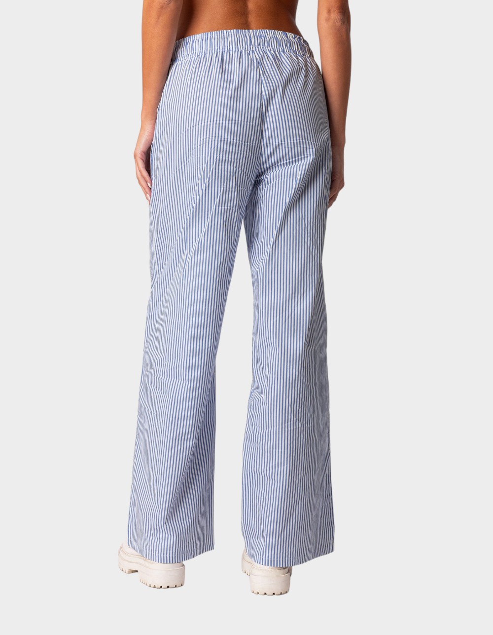 EDIKTED Pinstripe Pants - BLUE