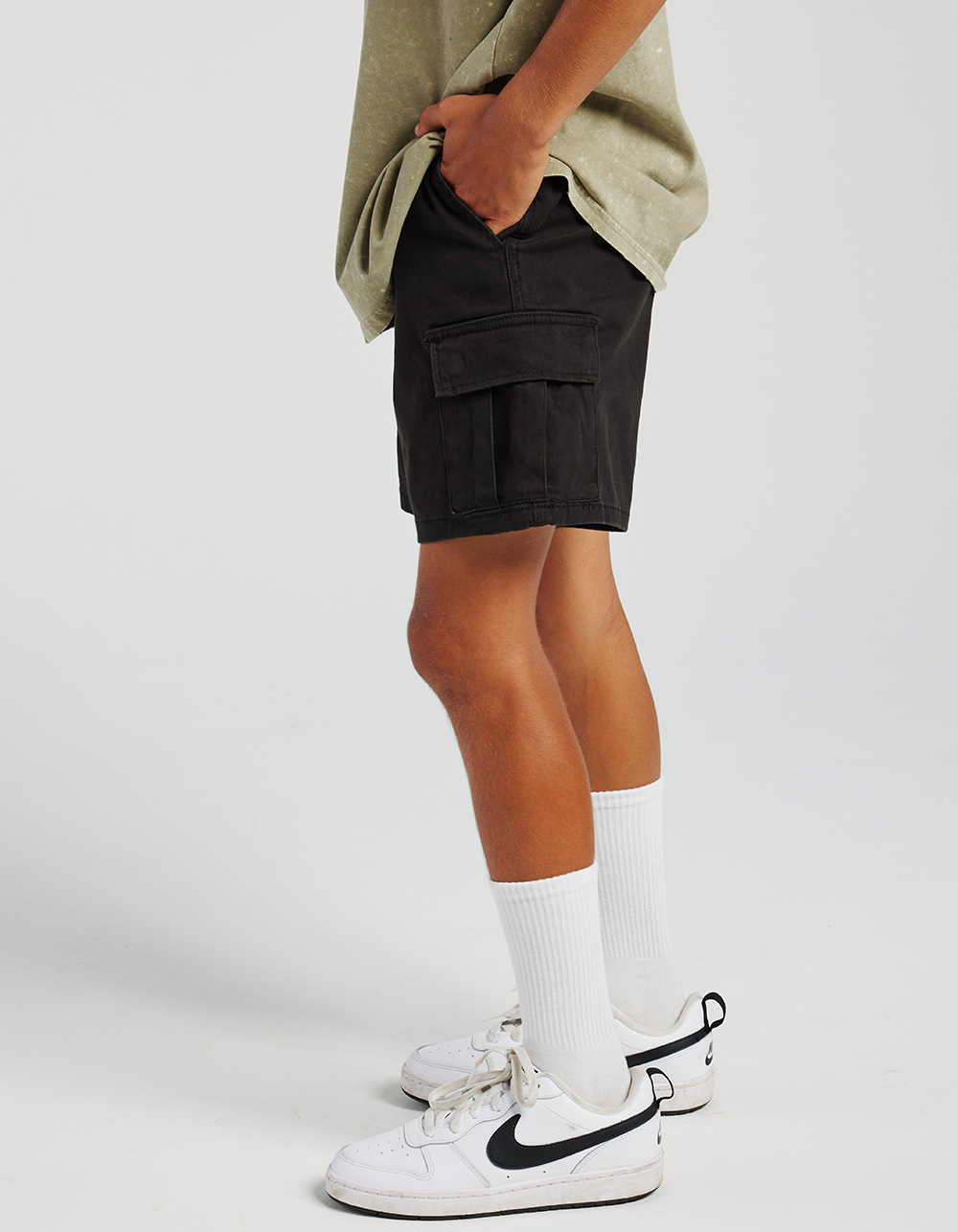 RSQ Boys Pull On Cargo Shorts - BLACK