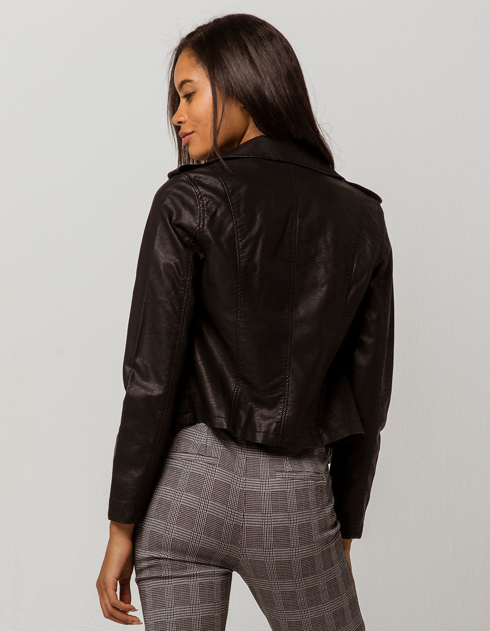 IVY & MAIN Moto Zip Womens Faux Leather Jacket - BLACK | Tillys