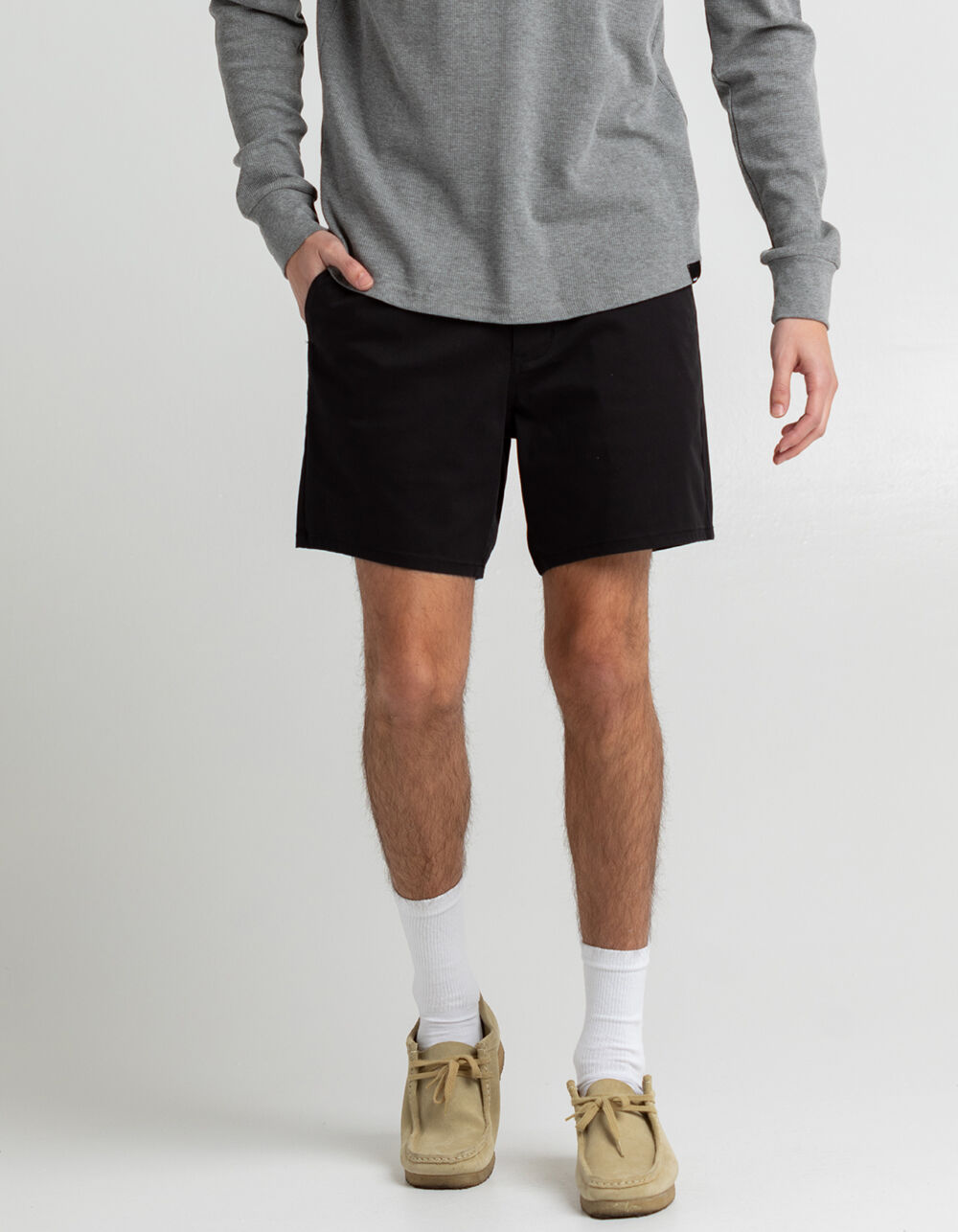 RSQ Mens Shorter 6" Chino Shorts - BLACK