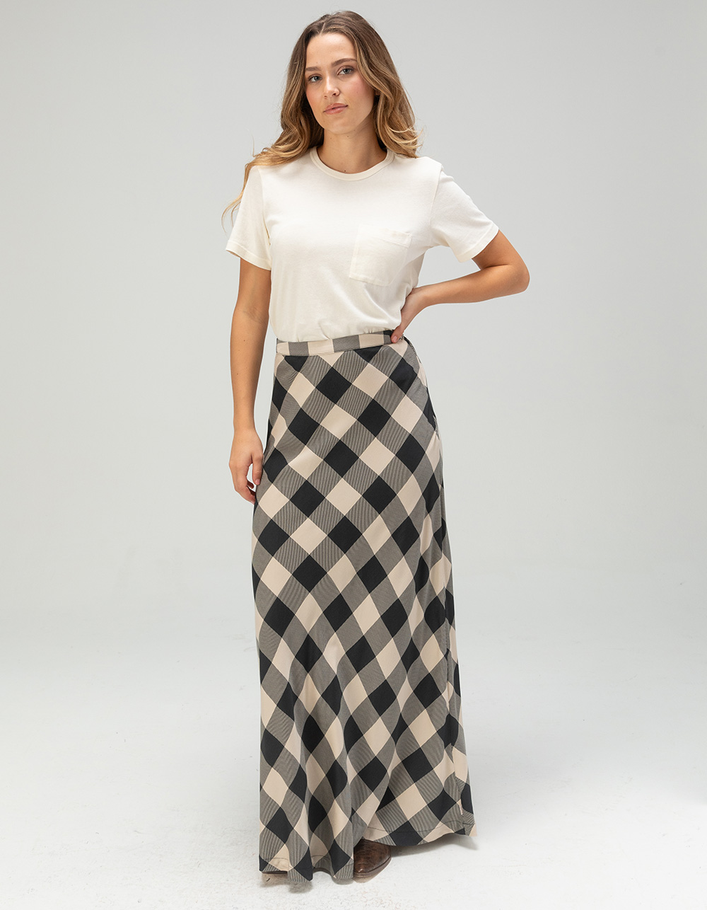 BRIXTON Carefree Womens Pocket Tee - OFF WHITE