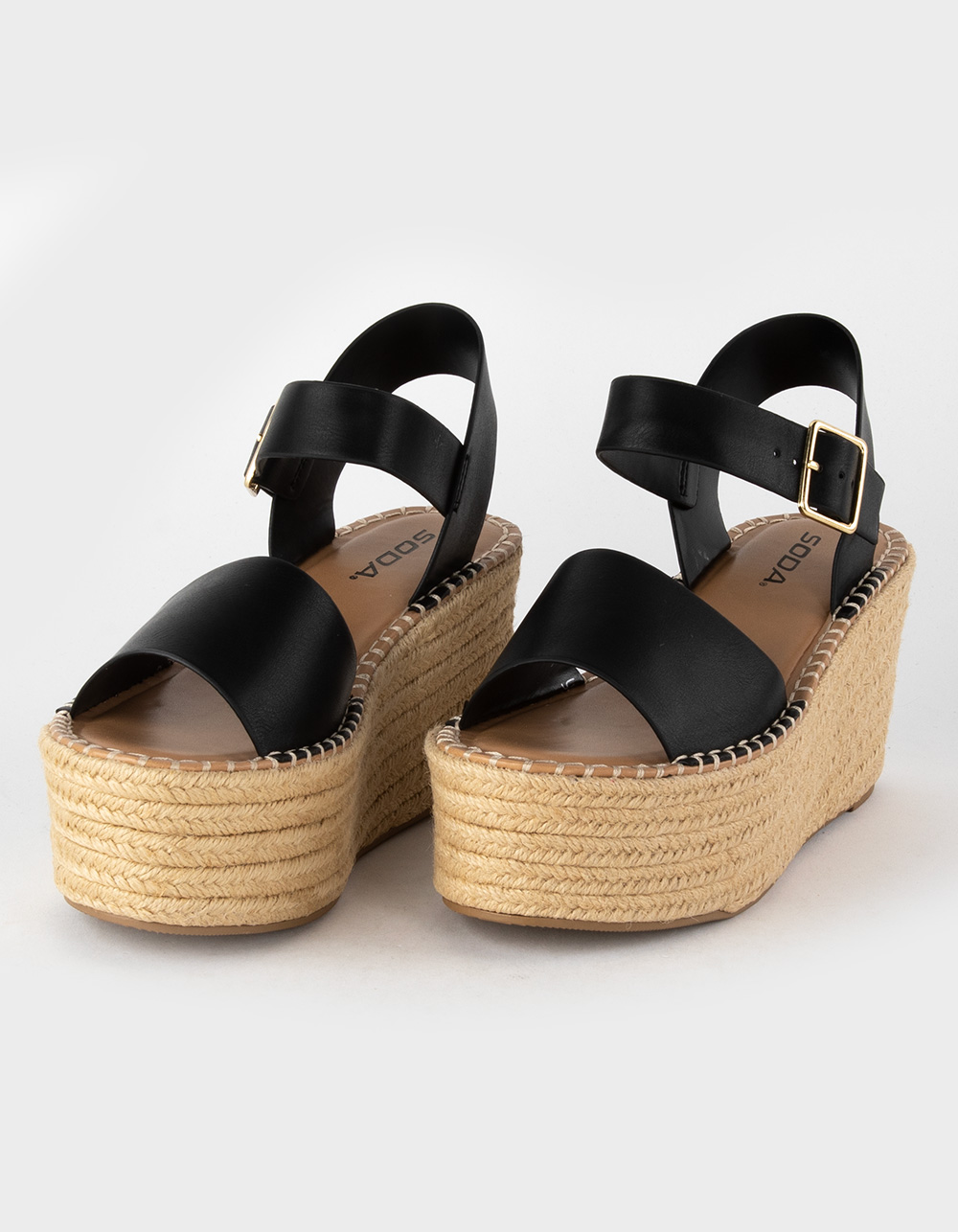 SODA Ankle Strap Nude Womens Espadrille Wedges | Arden Fair