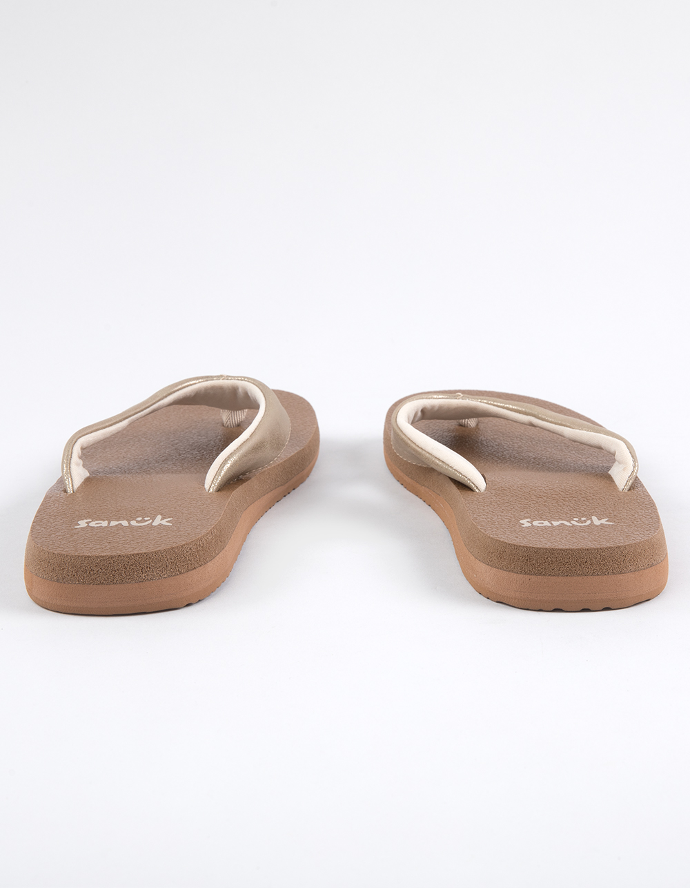 SANUK Yoga Mat II Metallic Womens Flip Flops - CHAMPAGNE