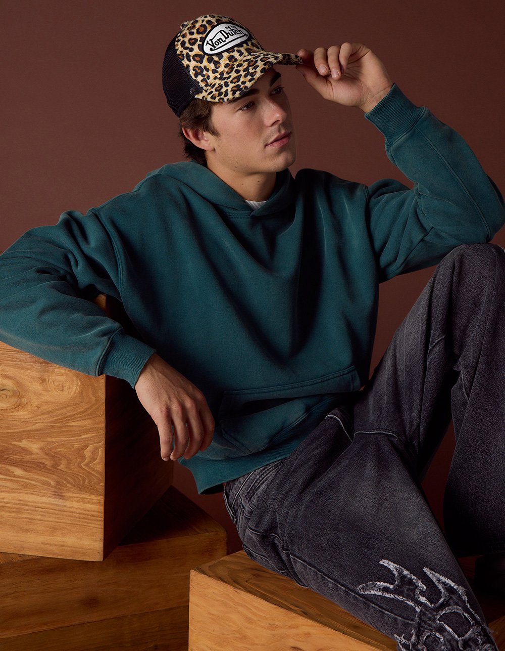 RSQ Mens Oversized Hoodie - DARK GREEN