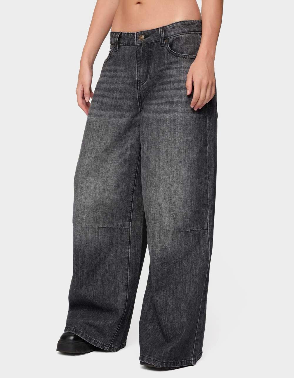 EDIKTED Skater Girl Washed Low Rise Jeans