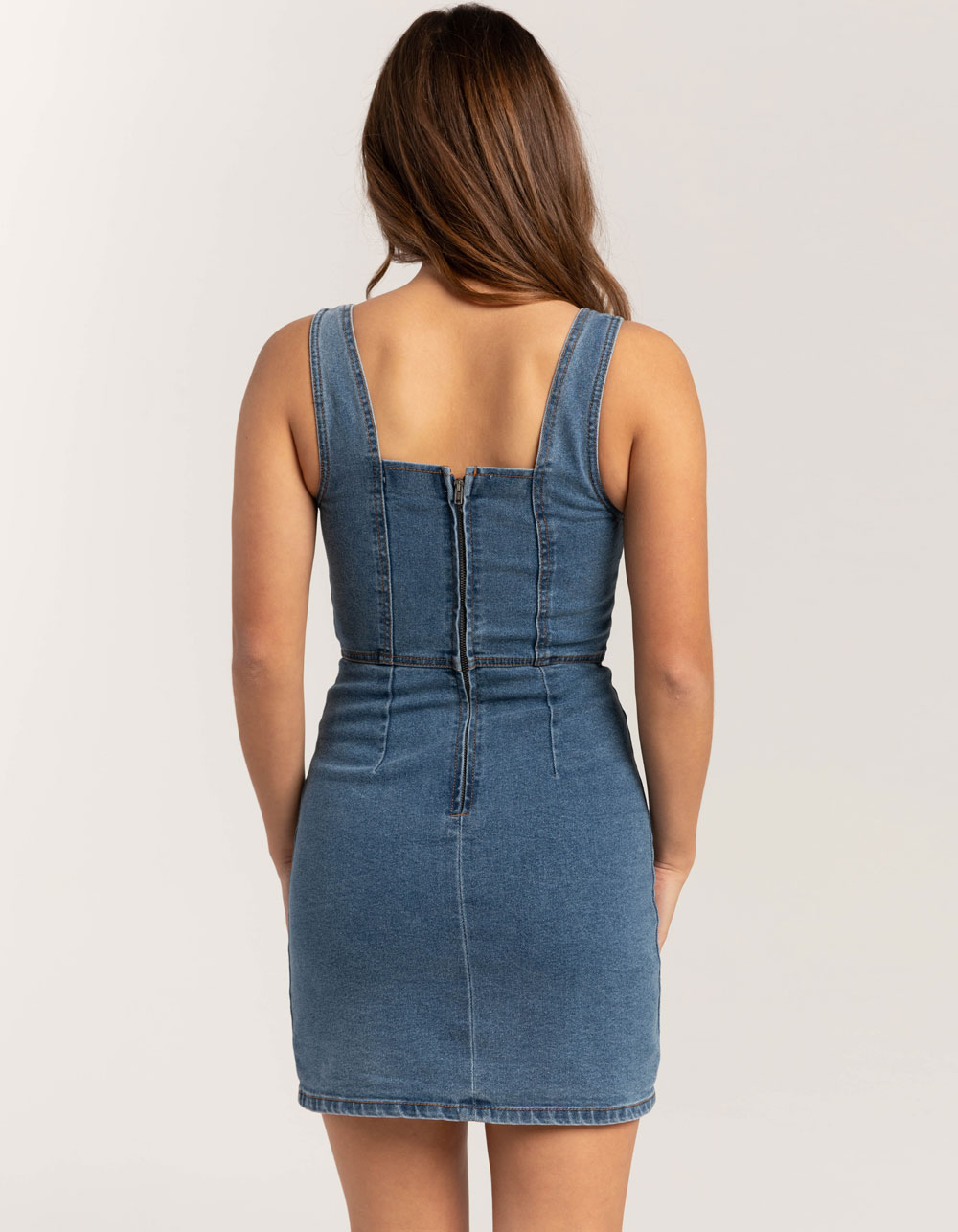 RSQ Womens Square Neck Denim Dress - MEDIUM WASH | Tillys