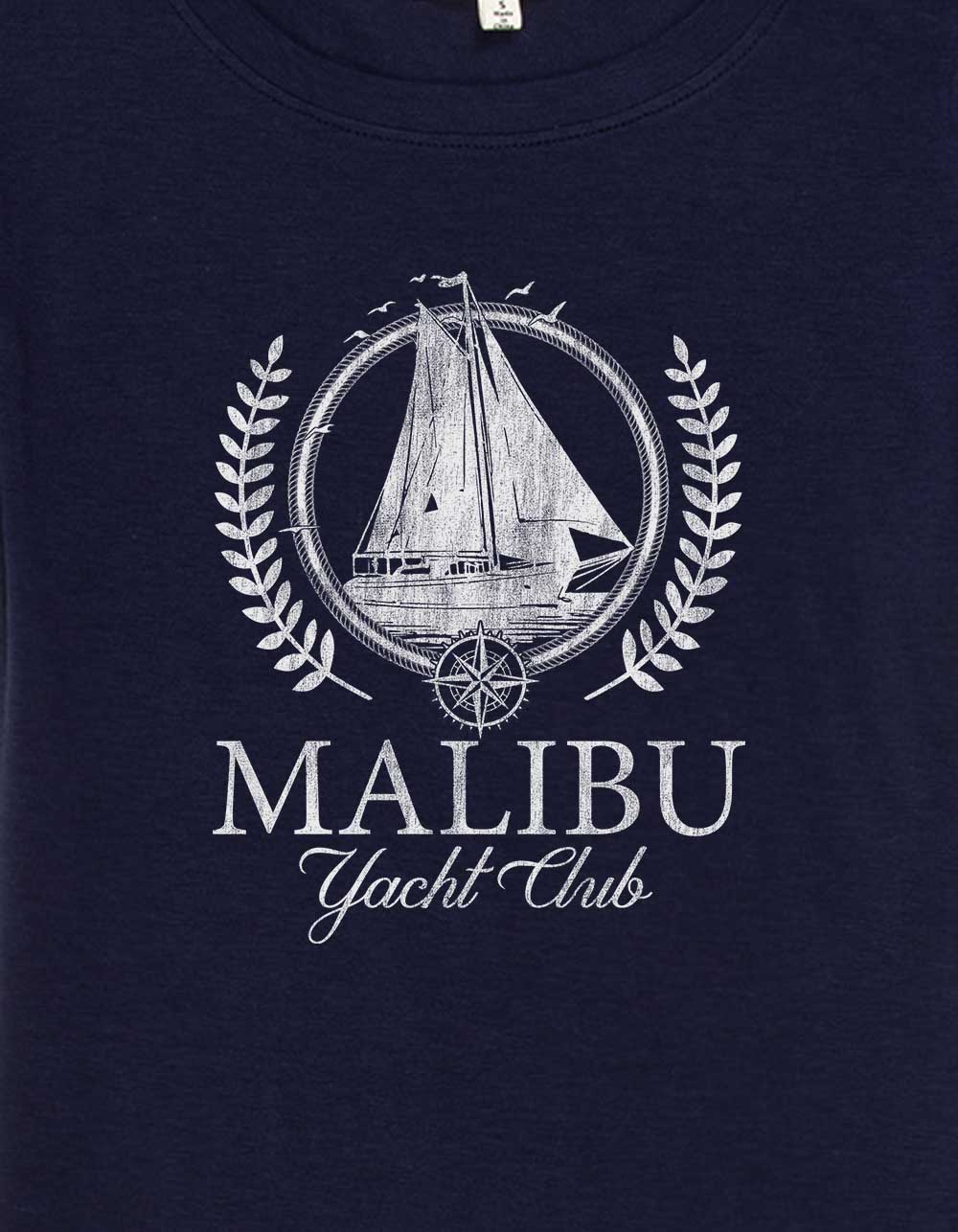MALIBU Yacht Club Womens Baby Tee - NAVY