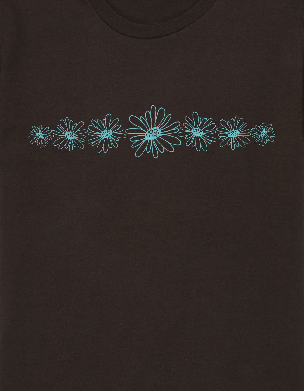 DAISY Outline Row Girls Tee - CHOCOLATE