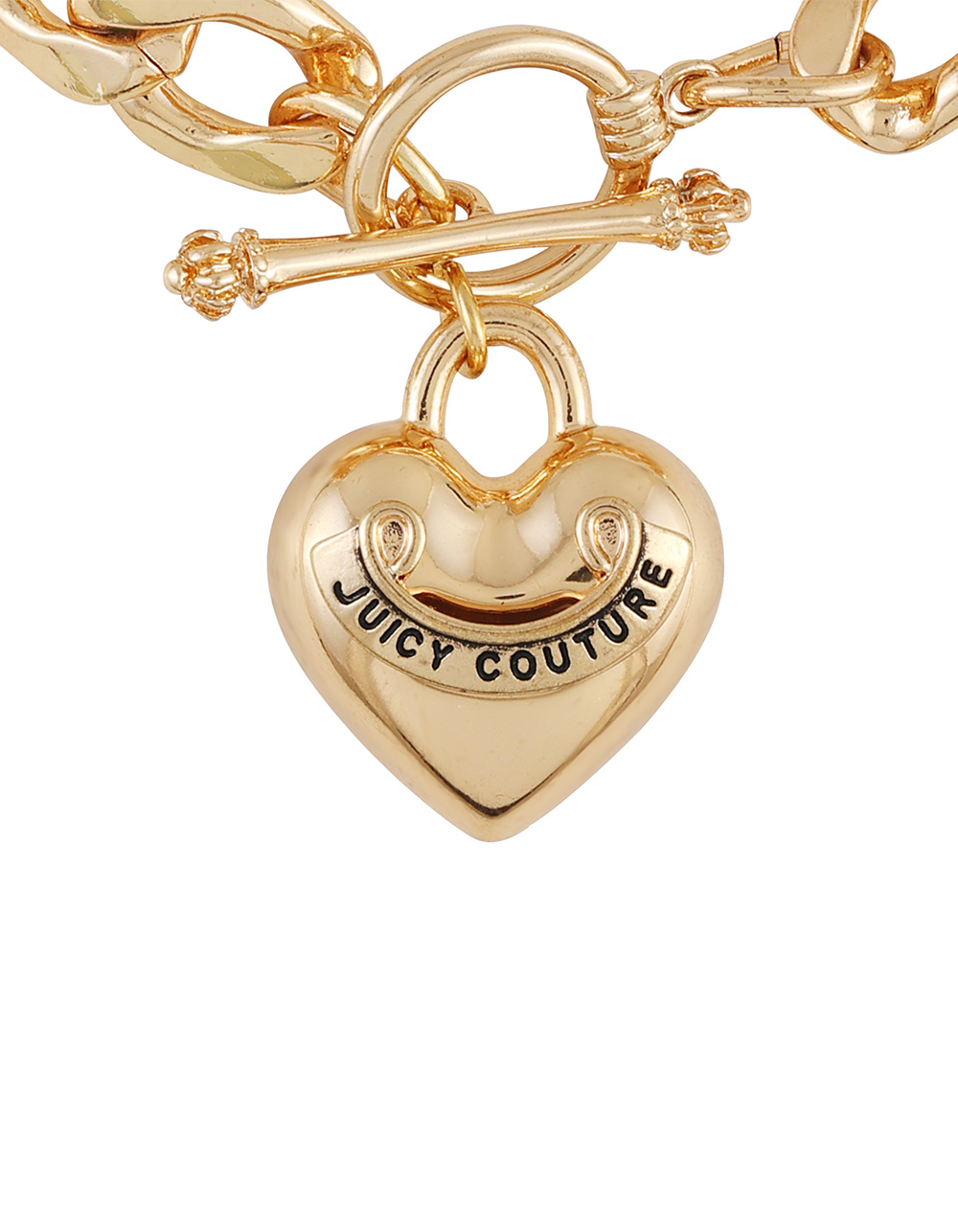 JUICY COUTURE Chain Heart Pendant Bracelet GOLD Tillys