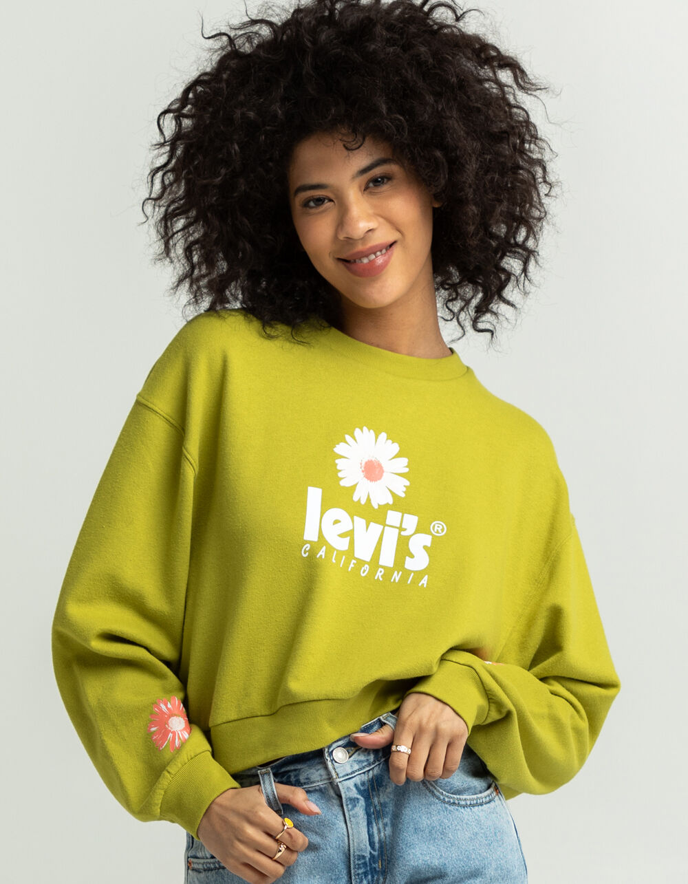 LEVI'S Graphic Vintage Womens Crop Sweatshirt - GREEN | Tillys