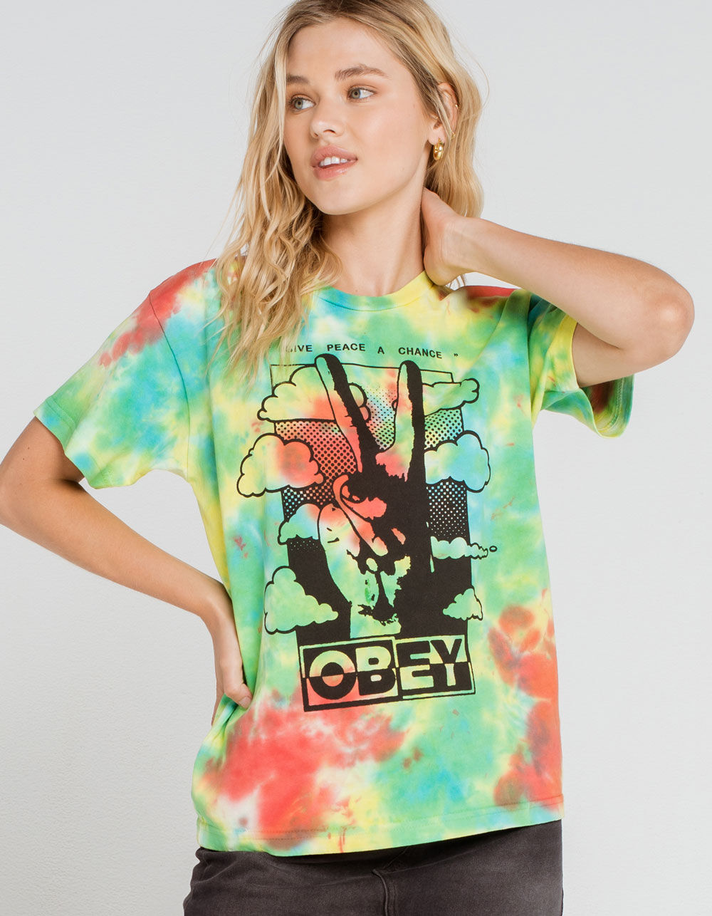 OBEY Give Peace A Chance Womens Tee - MULTI | Tillys