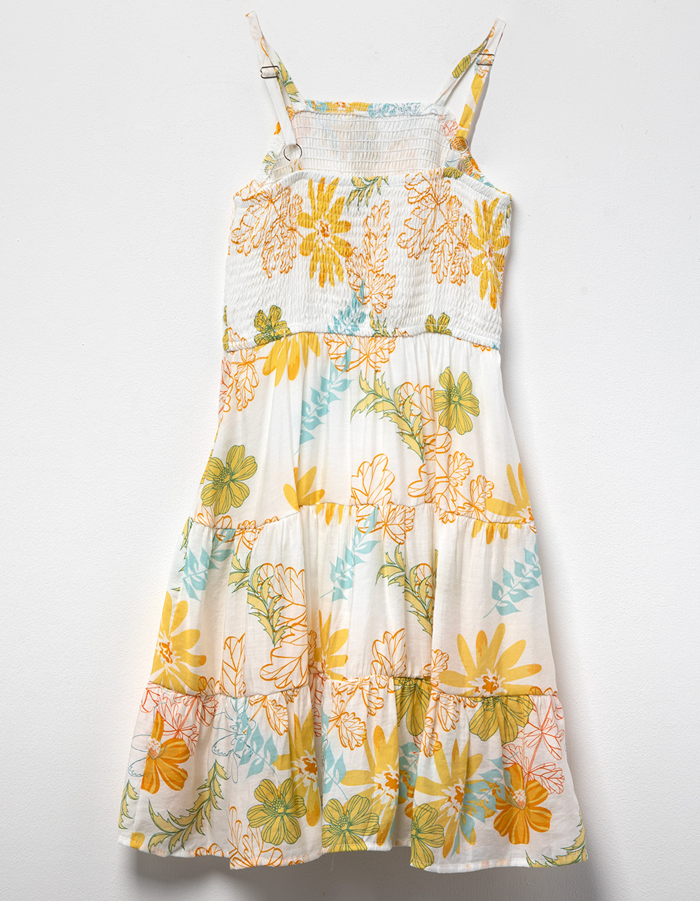 HAYDEN Floral Smocked Girls Babydoll Dress WHITE COMBO Tillys