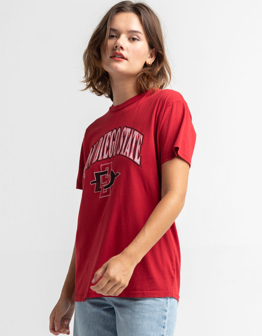 THE ORIGINAL RETRO BRAND San Diego State Womens Oversized Tee RED