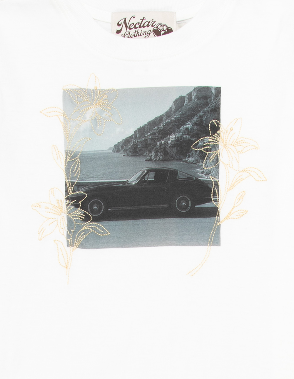 NECTAR CLOTHING Car Lilies Girls Tee - WHITE