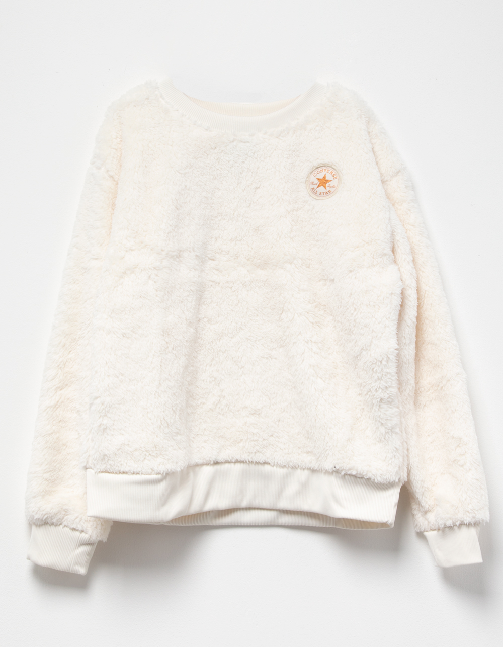 CONVERSE Sherpa Girls Crewneck Sweatshirt CREAM Tillys
