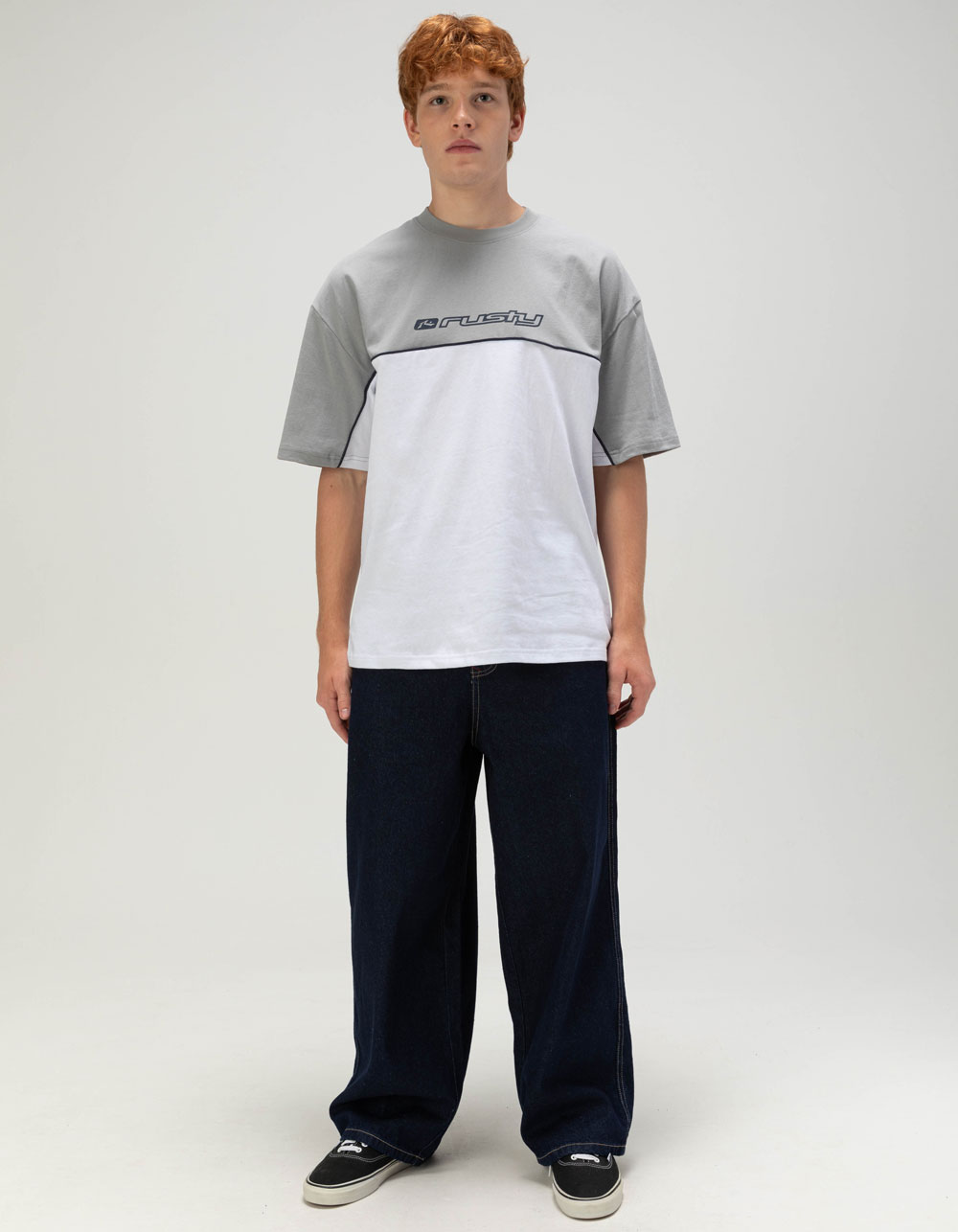 RUSTY Infinity Mens Tee - GRAY/WHITE