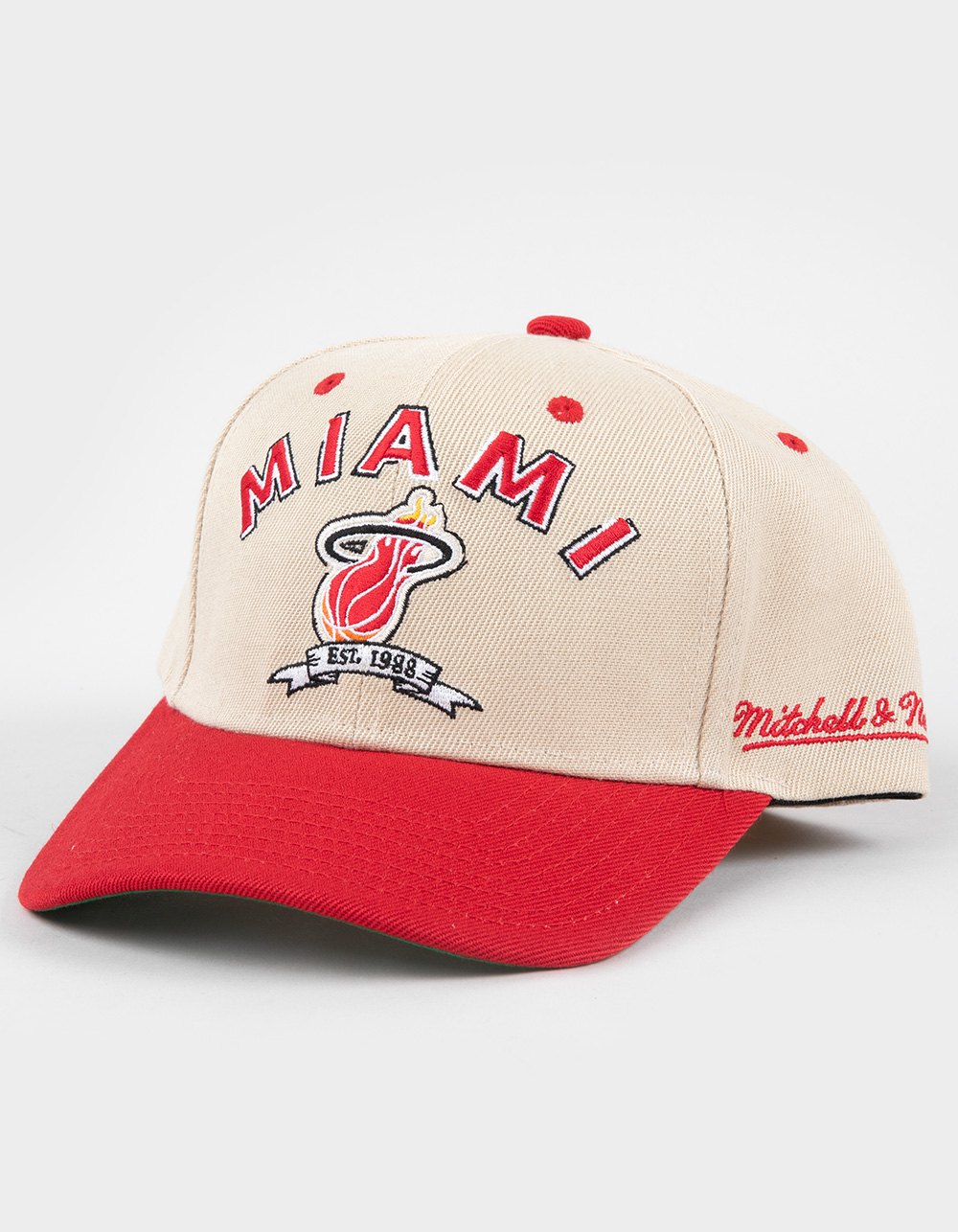 MITCHELL & NESS Miami Heat Pro Crown Snapback Hat - OATMEAL