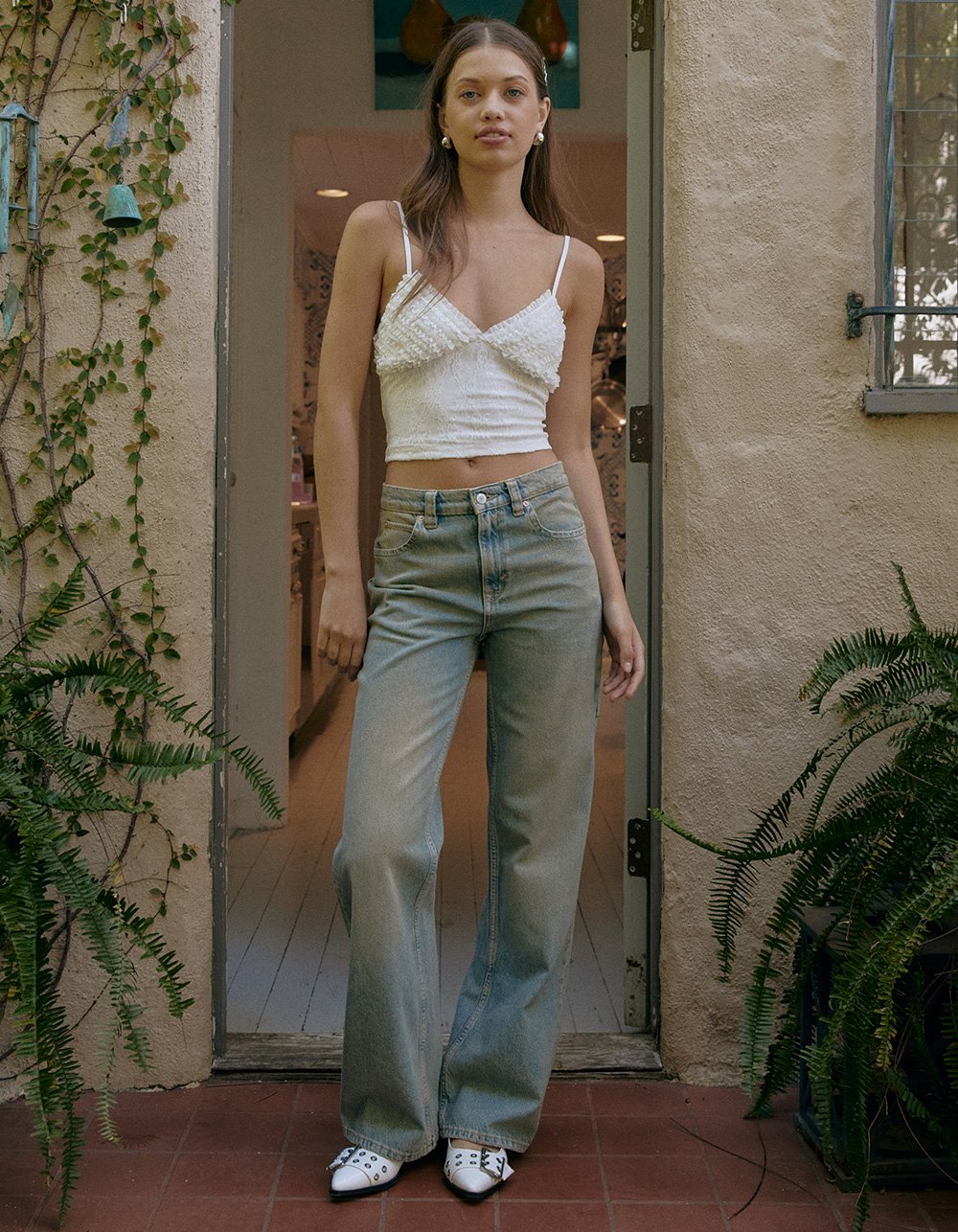 FREE PEOPLE Tinsley Womens Baggy High Rise Jeans - LIGHT WASH
