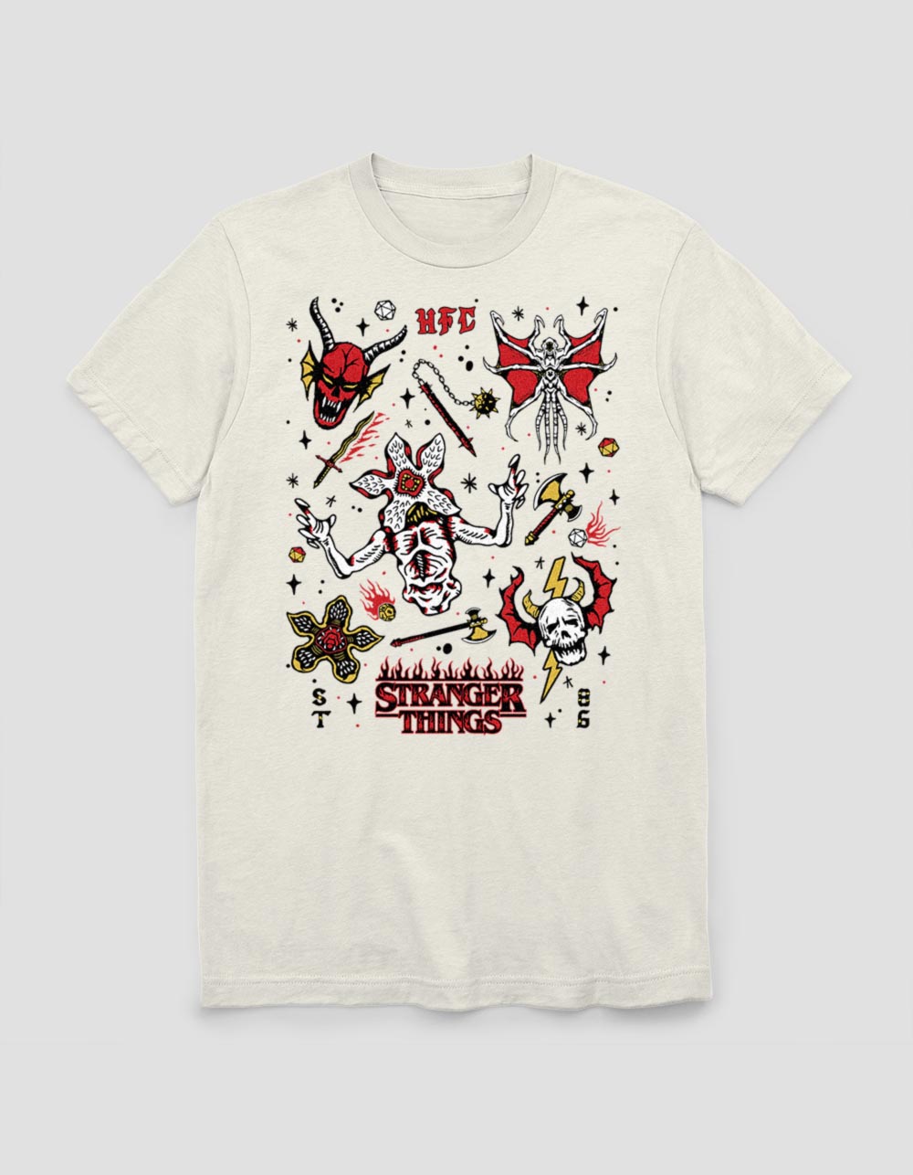 STRANGER THINGS Flash Sheet Unisex Tee - NATURAL
