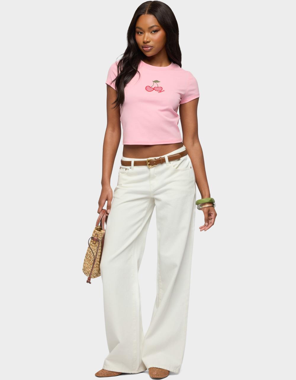 EDIKTED Cherry Crush Tee - LIGHT PINK