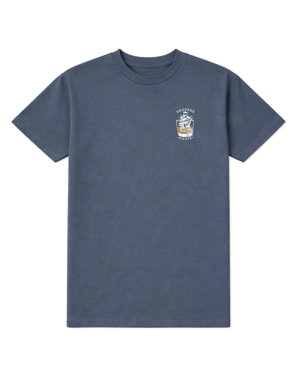 HAGGARD PIRATE Loose Lips Mens Tee - NAVY