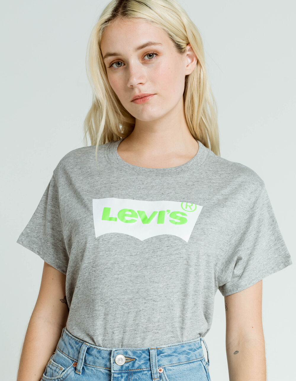 LEVI'S Vintage Logo Womens Cropped Tee - HEATHER GRAY | Tillys