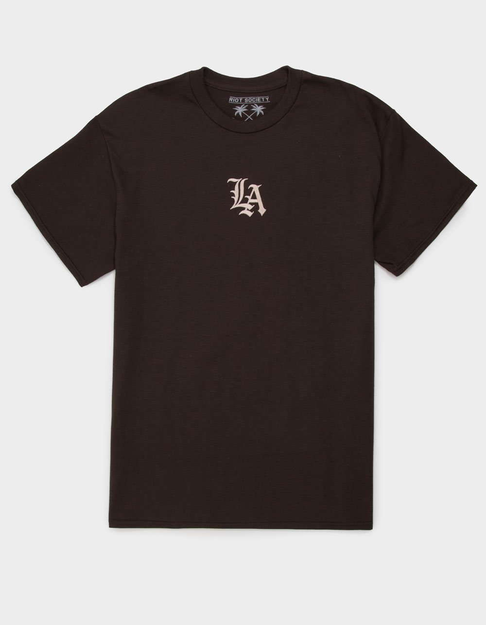 RIOT SOCIETY LA Center Embroidered Mens Tee - BROWN