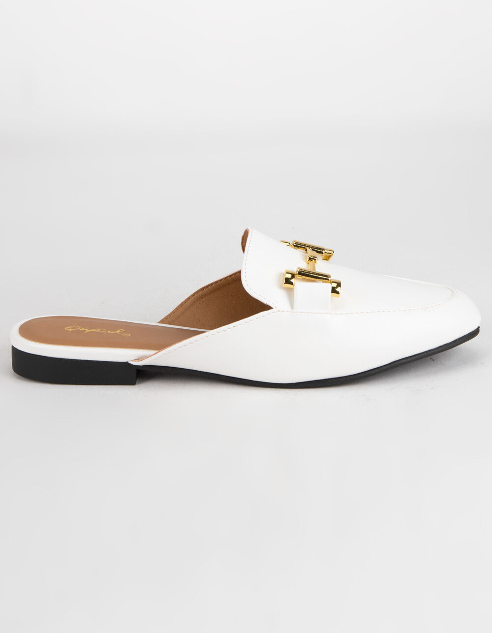 QUPID Chain Link Womens White Mules - WHITE | Tillys