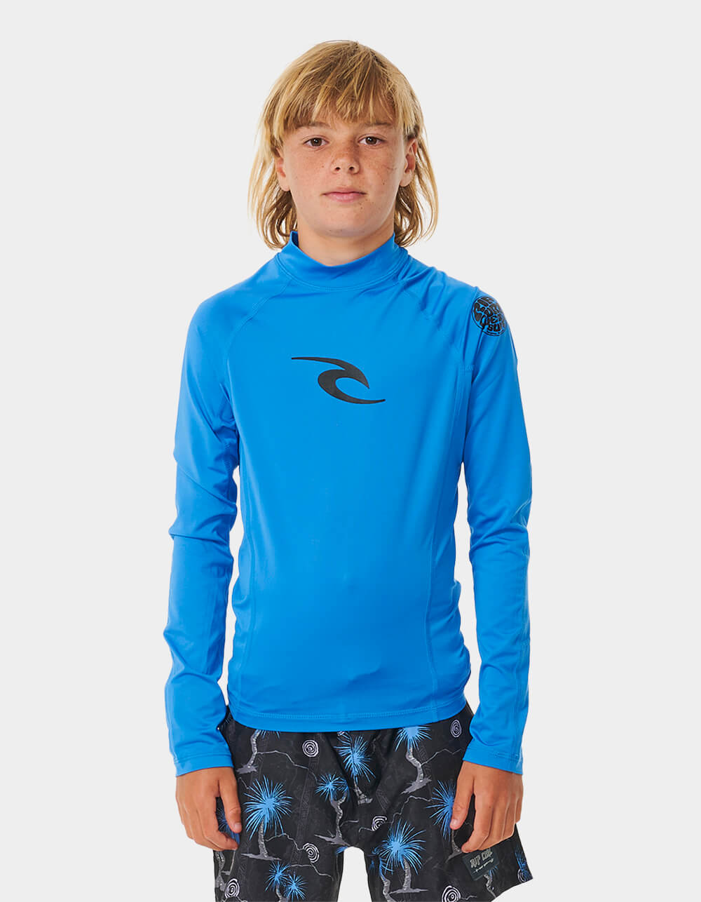 RIP CURL Waves UPF Boys Long Sleeve Tee - BLUE