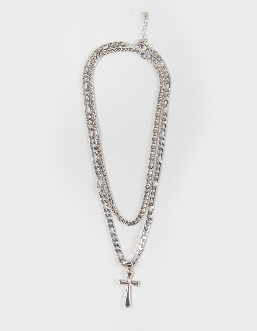 RSQ 2 Pack Cross Chain Necklaces - SILVER