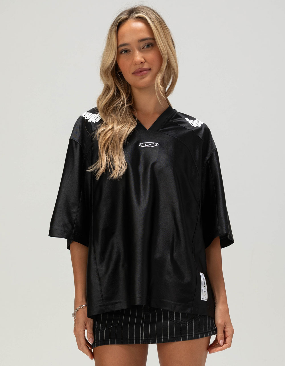NIKE Sportswear Womens Oversized Jersey - BLACK COMBO