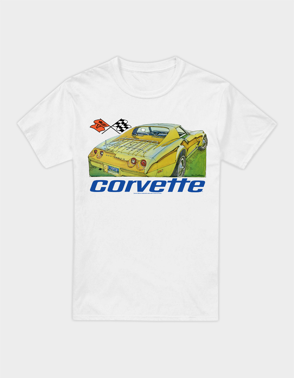 CHEVY Corvette Flags Mens Tee - WHITE
