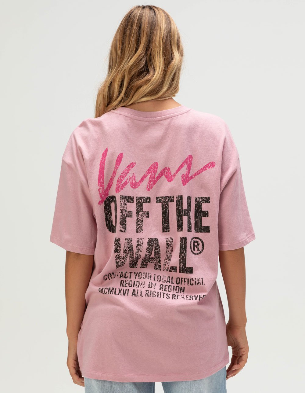 VANS Lady Wall Womens Oversized Tee - DUSTY PINK