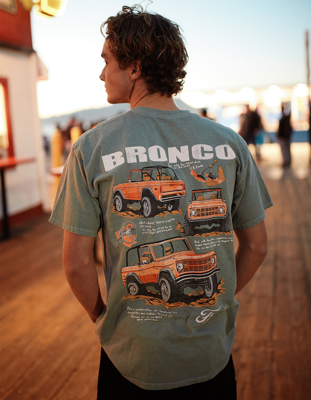 FORD BRONCO Off Road Mens Tee - FOREST