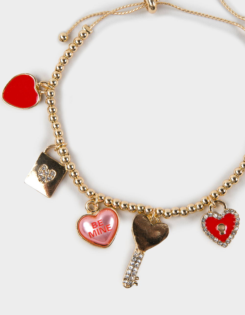 FULL TILT Love/Be Mine Charm Bracelet - GOLD